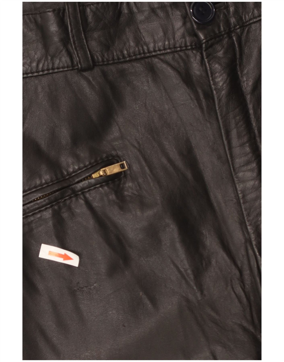 Vintage męskie skórzane spodnie Moto Racer W38 L26 czarne