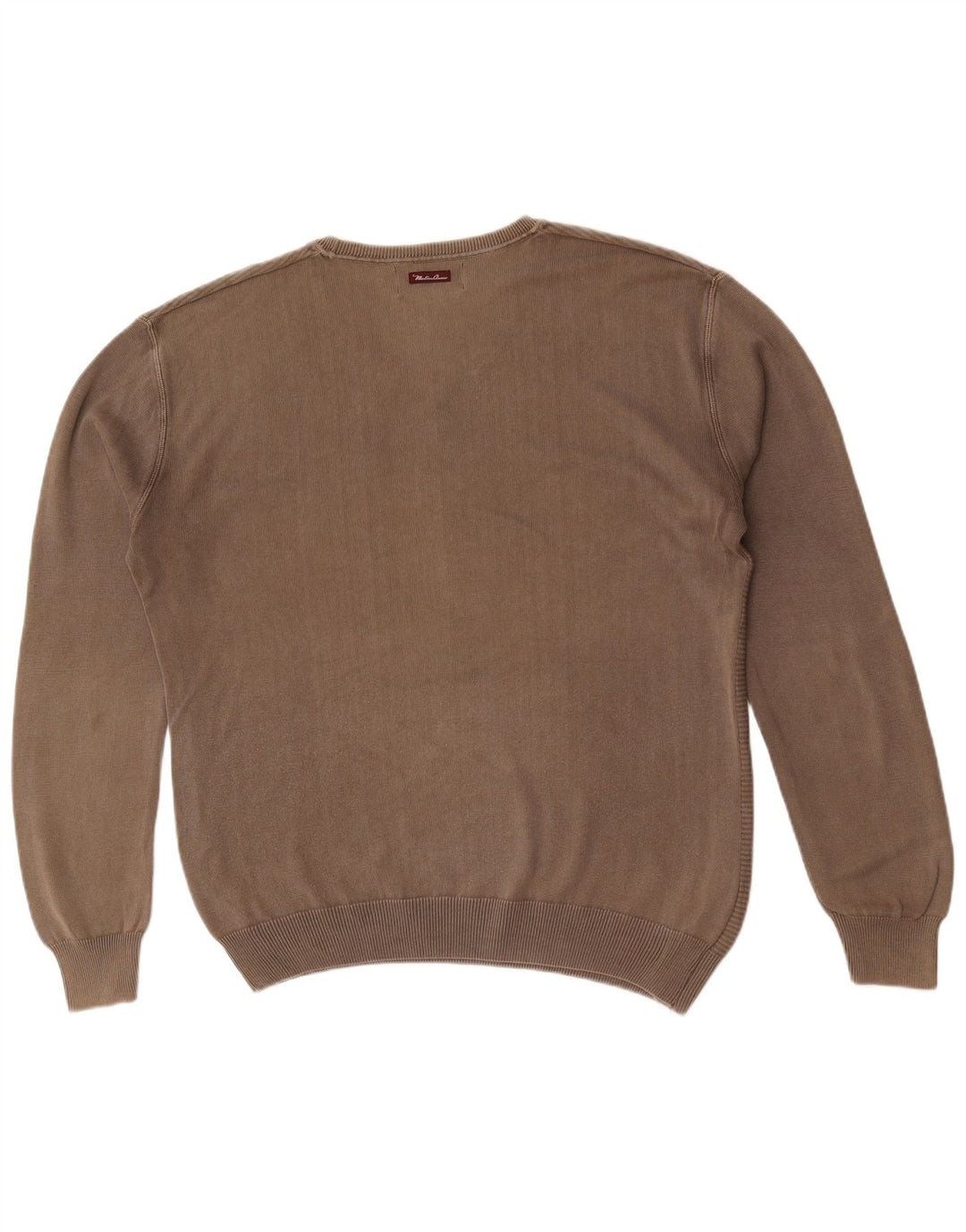 Marlboro Classics Męski sweter z dekoltem w kształcie litery V, XL, khaki, w paski