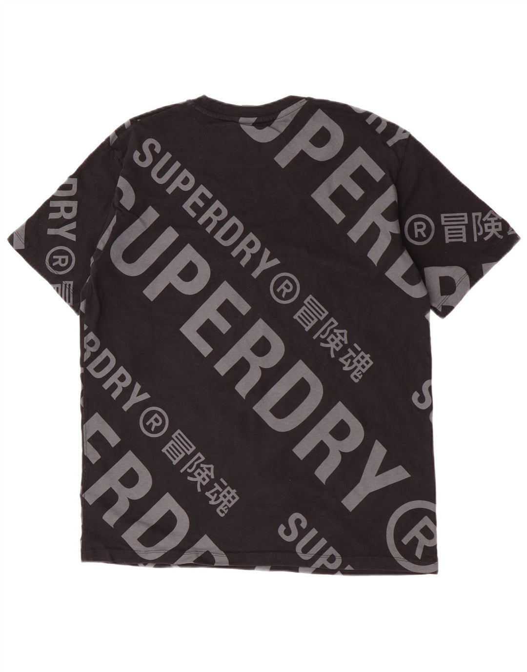 Męski T-shirt z grafiką Superdry, bawełniany, średni czarny