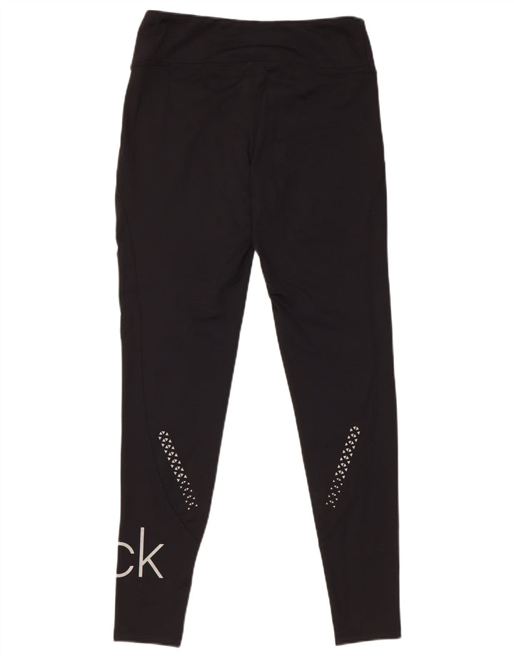 Damskie legginsy golfowe Calvin Klein z grafiką UK 10, małe, czarne, poliestrowe
