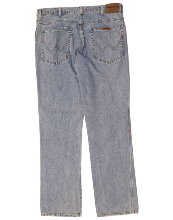 WRANGLER Męskie proste dżinsy o regularnym kroju W36 L32 Niebieskie, bawełniane