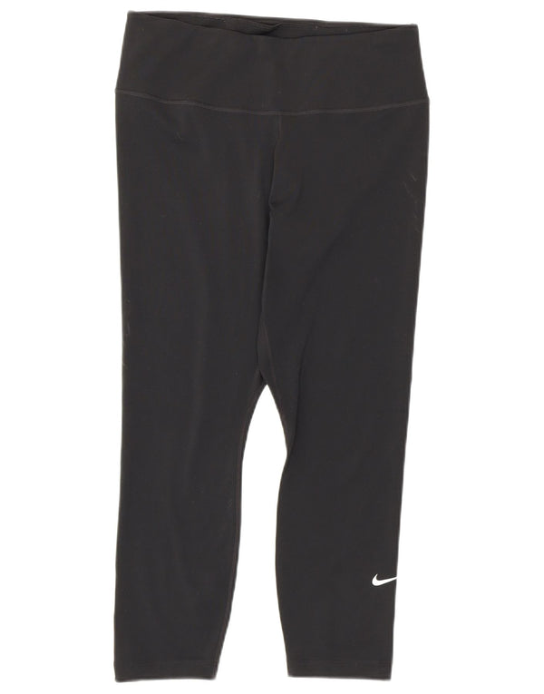 Damskie legginsy Nike Dri Fit Capri UK 12, średni czarny poliester