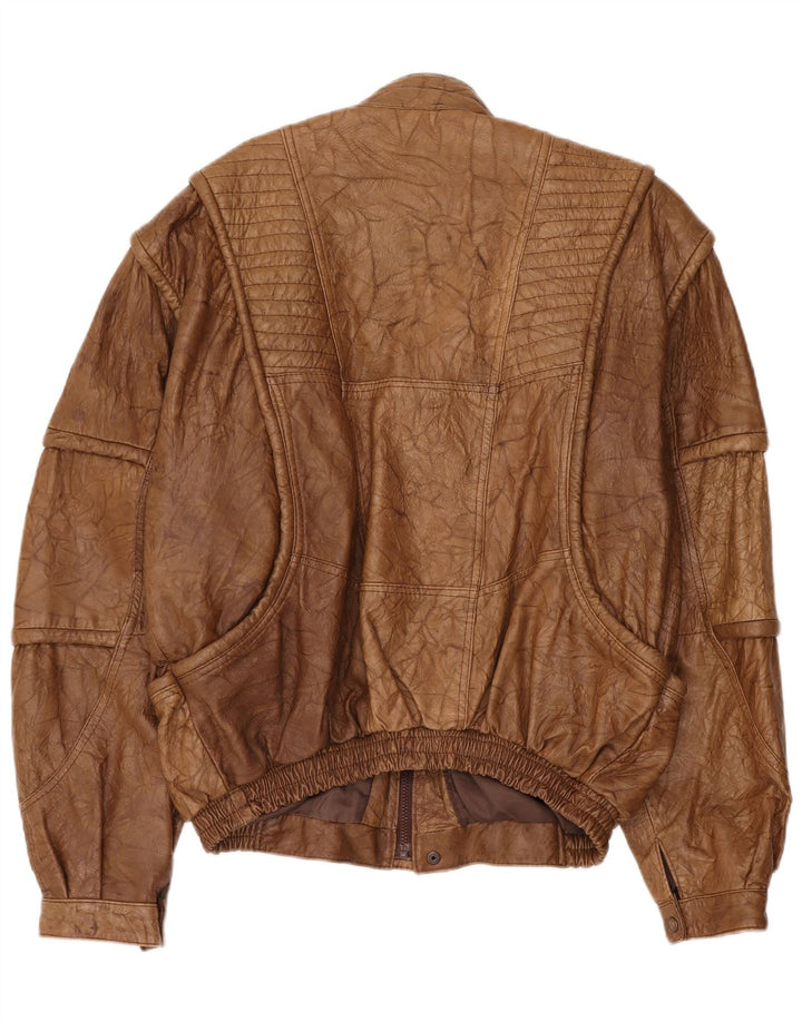 Vintage męska skórzana kurtka UK 42 XL brązowa