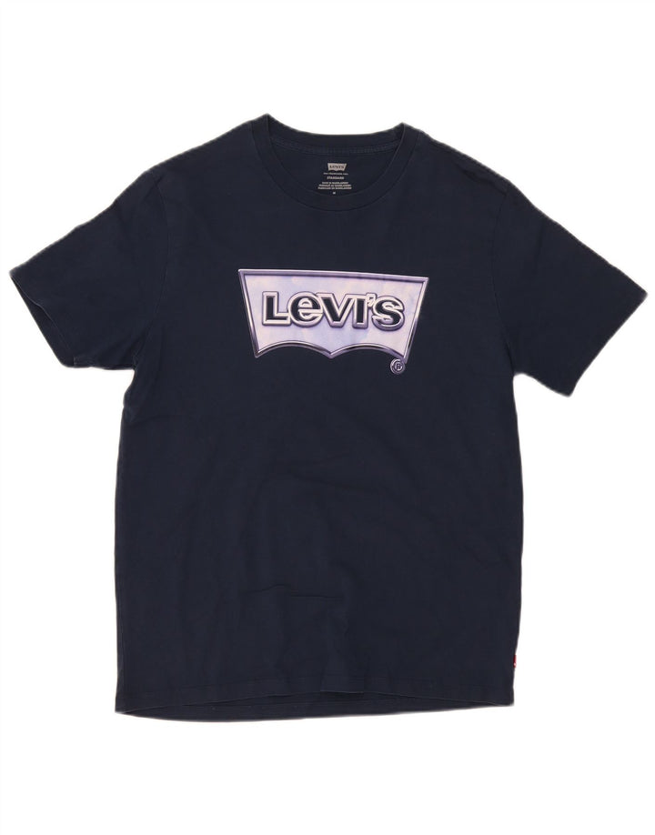 Męska koszulka Levi's o standardowym kroju z grafiką, średnia, granatowa bawełna