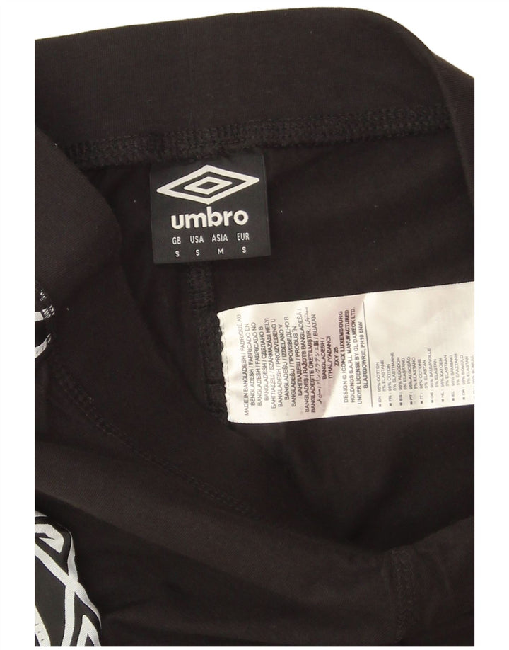 Damskie legginsy graficzne Umbro UK 10, małe, czarne, bawełniane