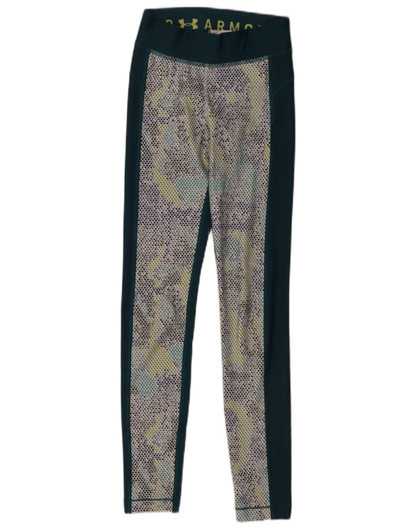 Damskie legginsy uciskowe Under Armour UK 6 XS, sportowe w zielone cętki