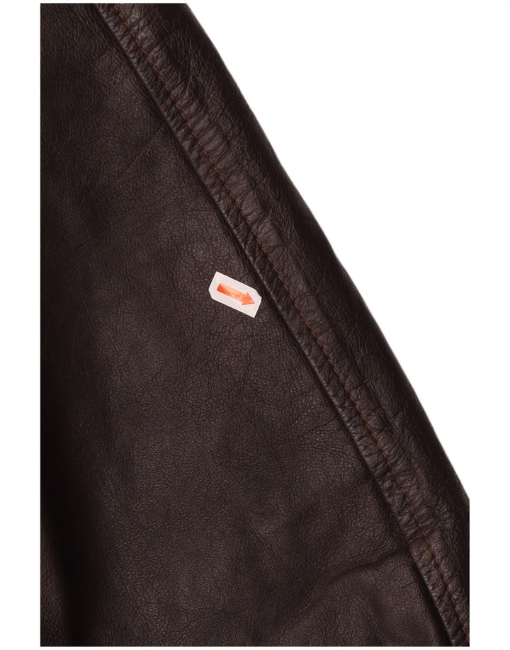 Męska kurtka skórzana VINTAGE UK 42 XL Brązowa skóra