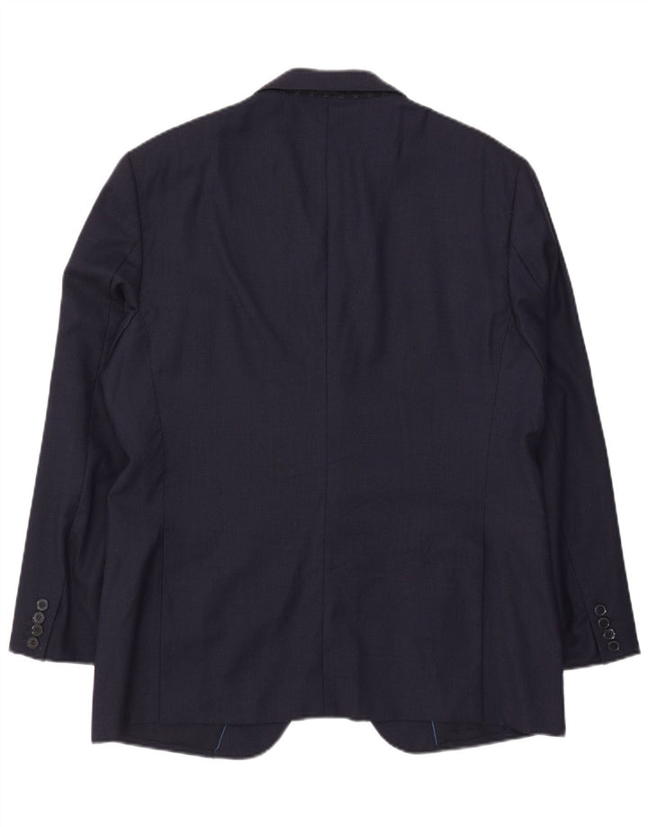 Męska marynarka zapinana na 2 guziki Massimo Dutti EU 54 XL Granatowa wełna