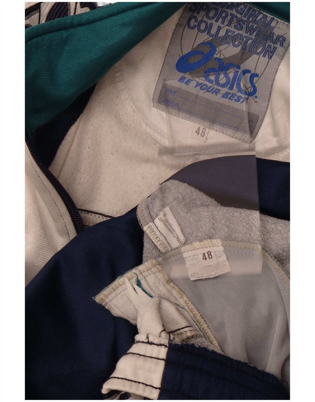 Pełny dres damski Asics IT 48 XL Granatowy poliamid z blokami kolorów