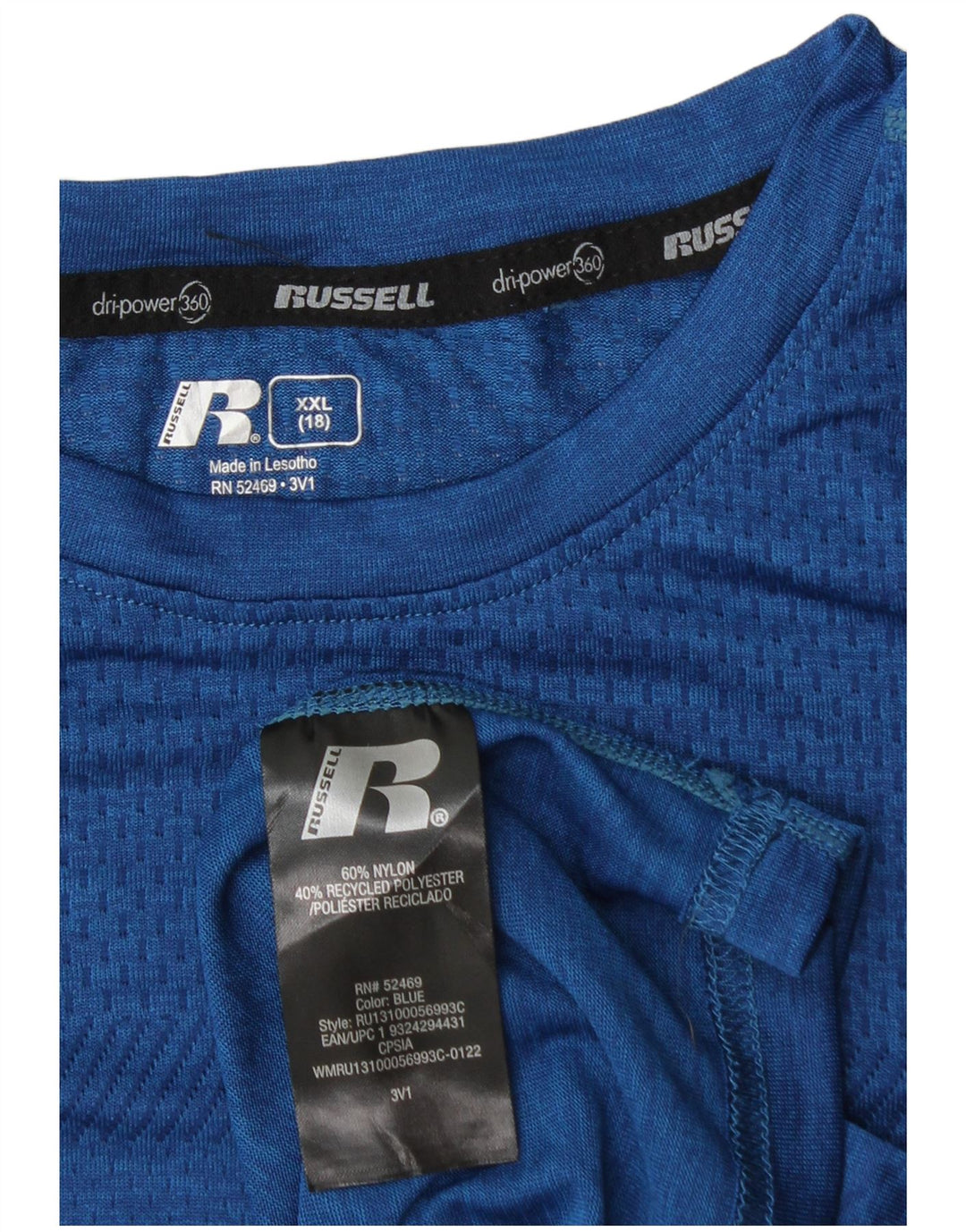 T-shirt chłopięcy RUSSELL ATHLETIC Dri-Power, 15-16 lat, 2XL, niebieski, nylon