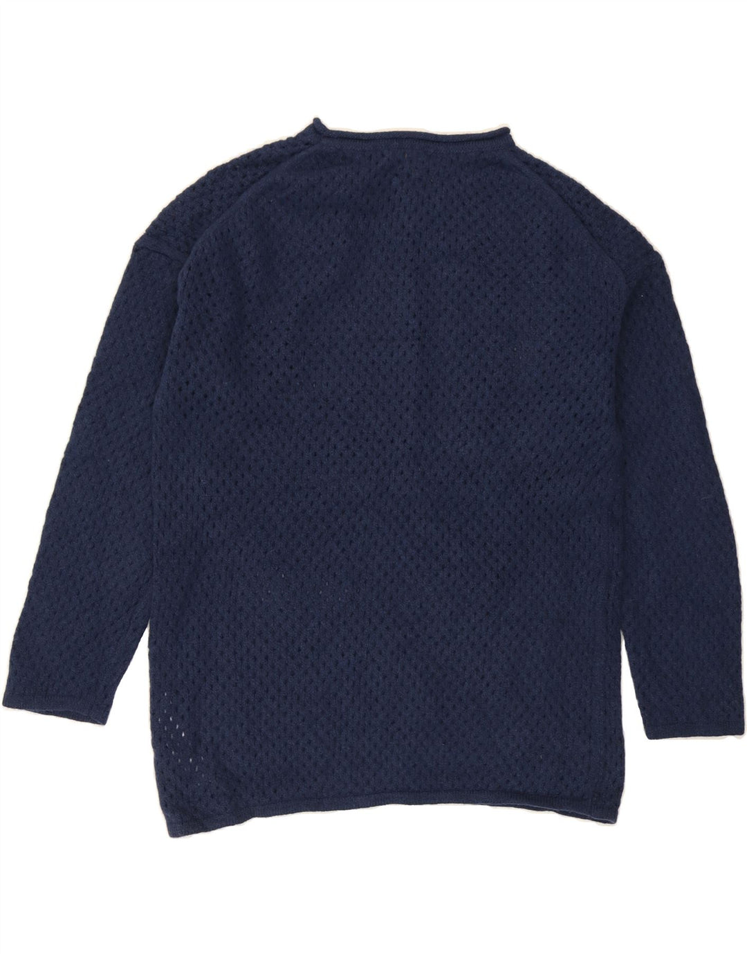 MASSIMO DUTTI Womens Boat Neck Jumper Sweater UK 14 Medium Navy Blue Wool Vintage Massimo Dutti and Second-Hand Massimo Dutti from Messina Hembry 