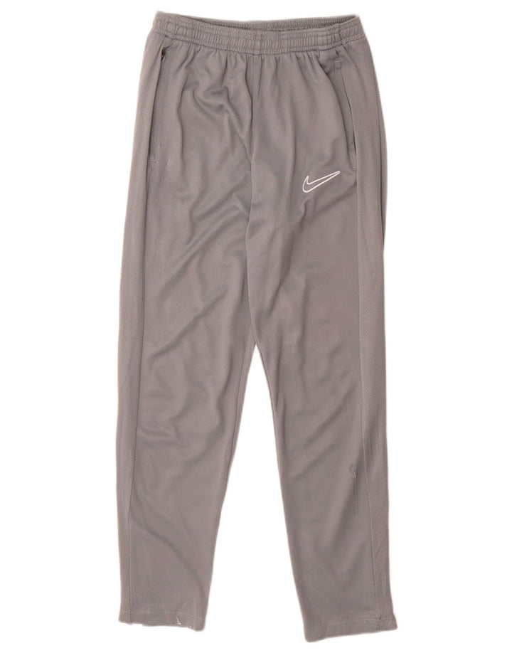 Chłopięce spodnie dresowe Nike Dri Fit na 12-13 lat, duże, szare, poliestrowe