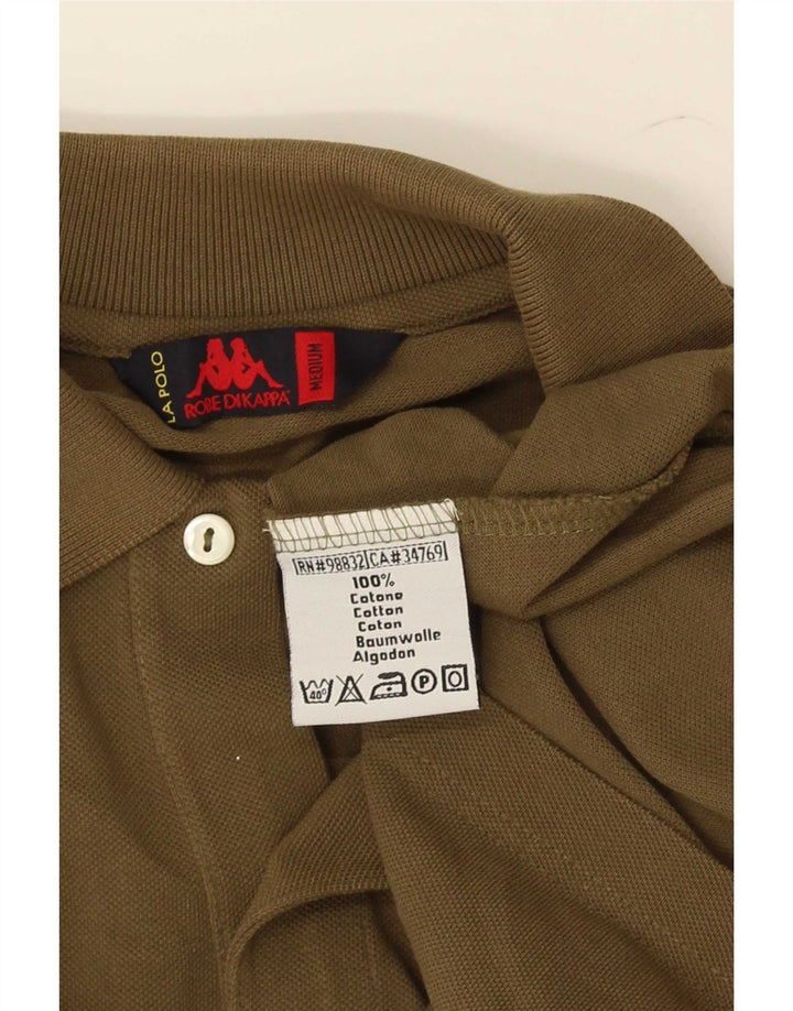Męska koszulka polo Kappa z długim rękawem, średnia bawełna khaki