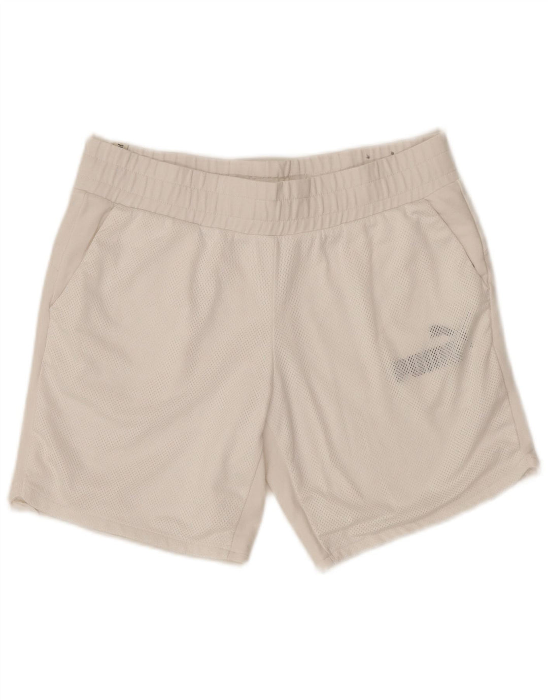 Damskie spodenki sportowe PUMA z grafiką UK 14, duże, białe, bawełniane