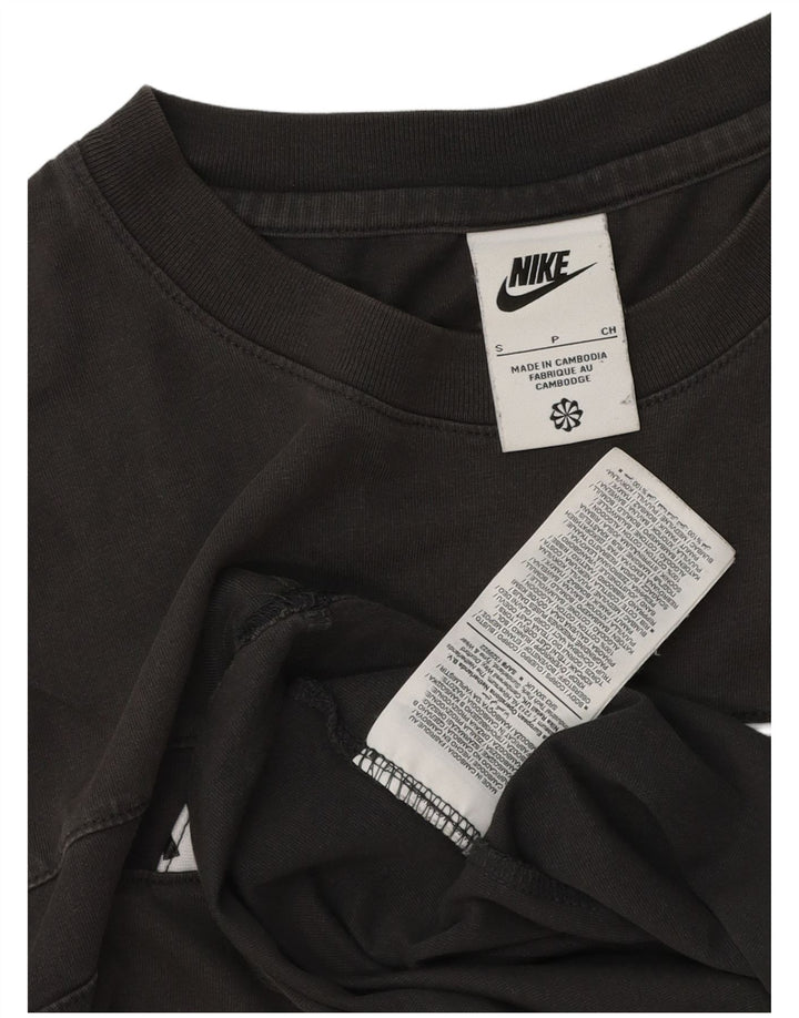Męski T-shirt z grafiką Nike, mały, szary, bawełniany