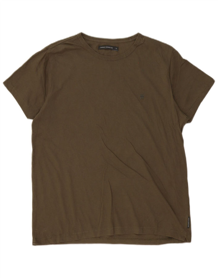 T-shirt męski French Connection Top XL, bawełna khaki