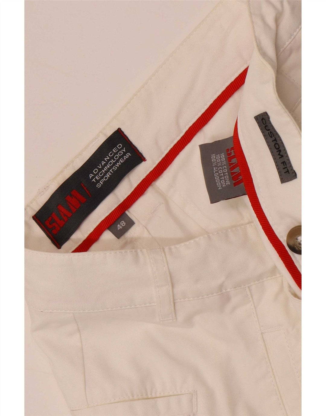 Męskie spodenki Chino Slam Custom Fit IT 48 Medium W32 Biała bawełna