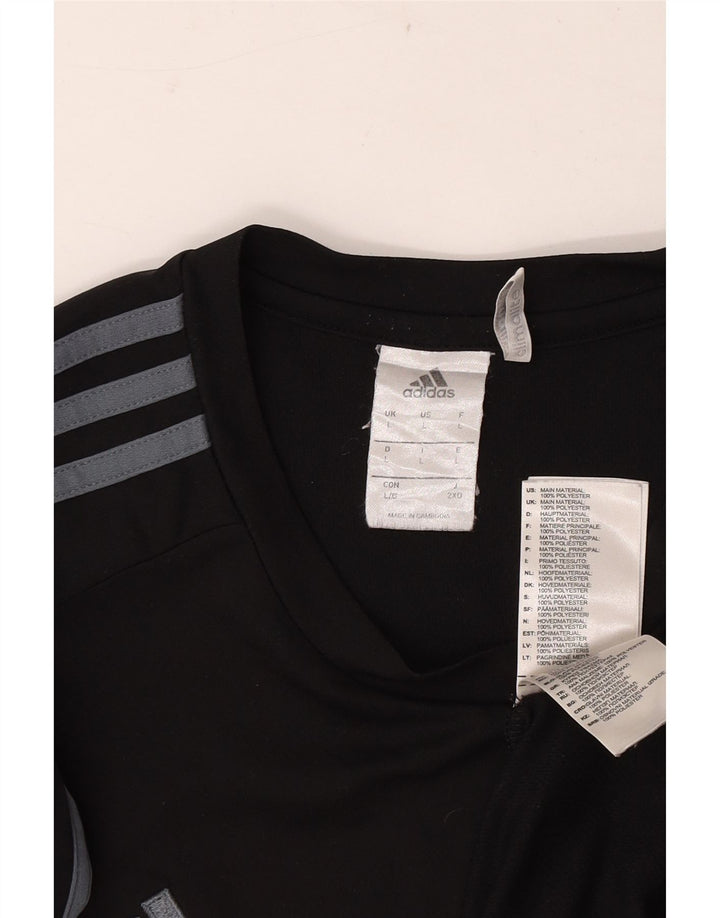 Adidas Męska koszulka Climalite Top, duża, czarna, poliestrowa z blokami kolorów