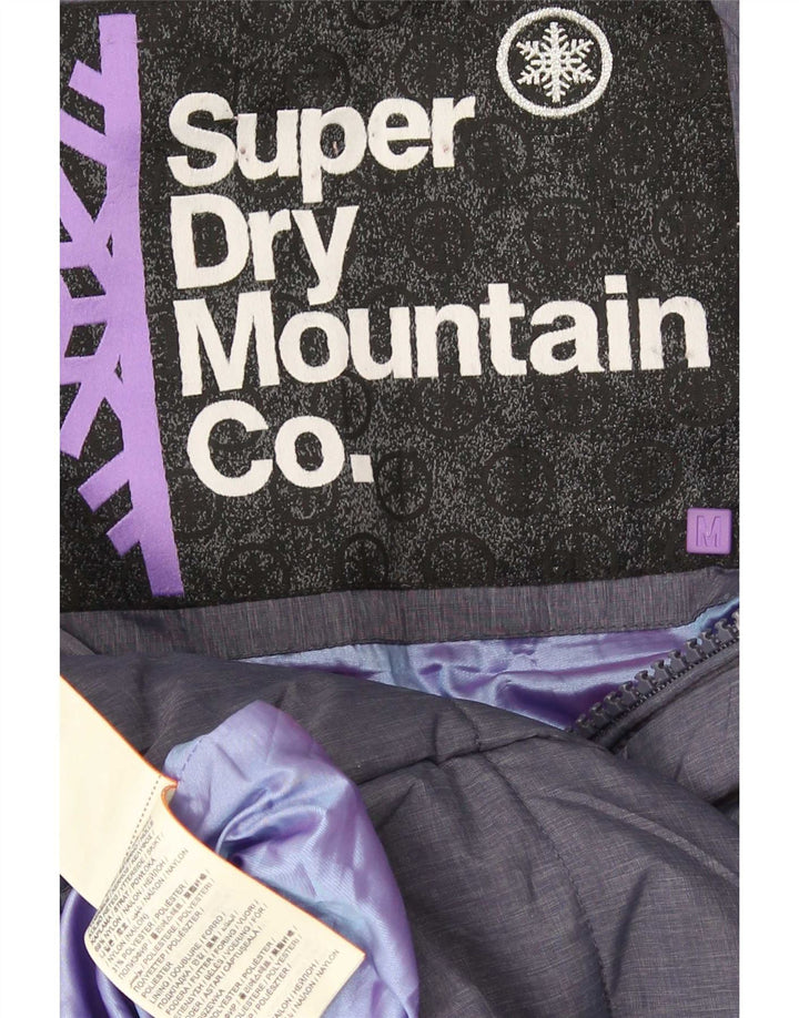 Damska wyściełana kurtka z kapturem Superdry UK 14, średni niebieski nylon