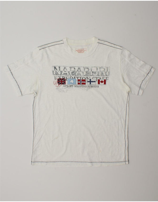 Męski T-shirt z grafiką Napapijri Top XL, biała bawełna