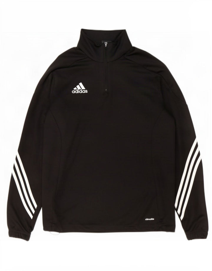 Adidas Męski dres Climalite z zamkiem błyskawicznym na szyi, duży czarny poliester
