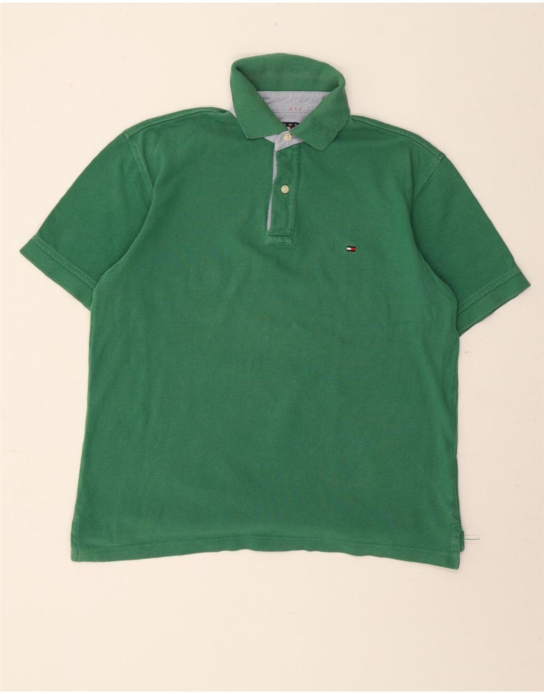 TOMMY HILFIGER Mens Polo Shirt Small Green Cotton