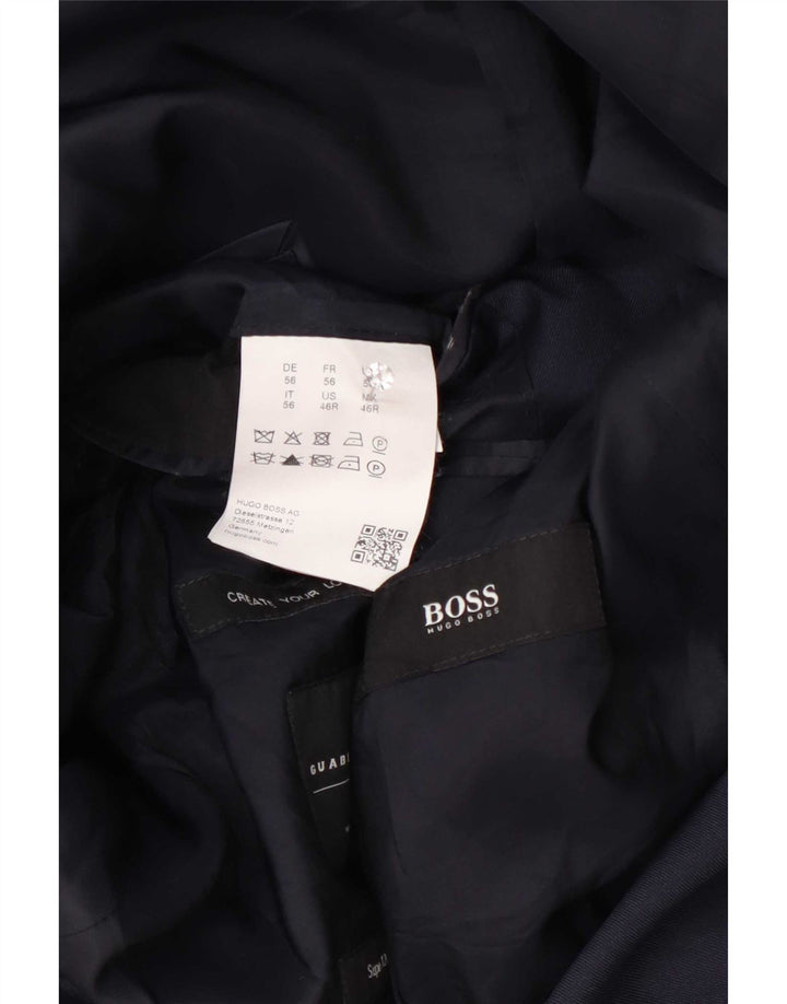 Męska marynarka zapinana na 2 guziki Hugo Boss EU 56 3XL Granatowa wełna