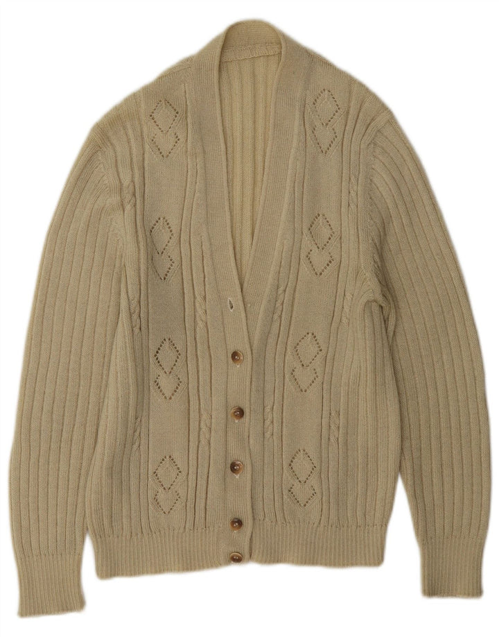 Sweter damski w stylu vintage, UK 16, duży, beżowy