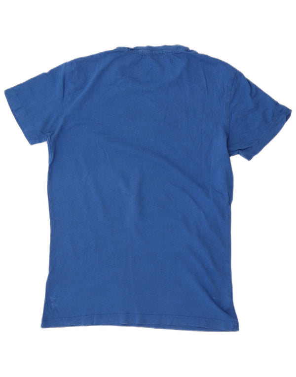 T-shirt męski Calvin Klein Jeans, mały, niebieski, bawełniany