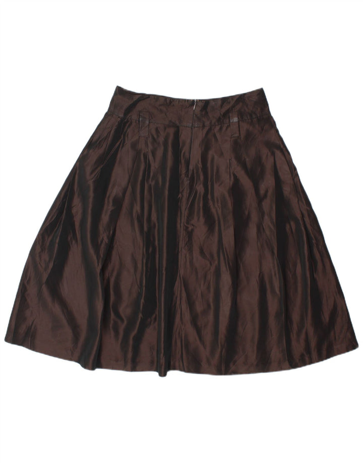 Spódnica damska Zara w kształcie litery A, średnia W28, brązowy sztuczny jedwab