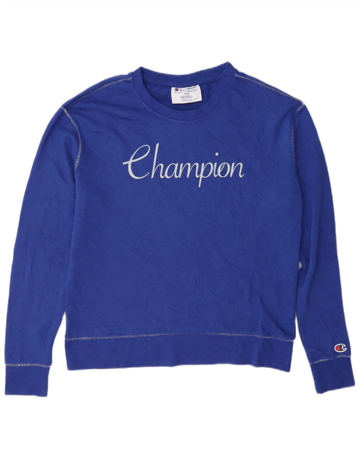 Damska bluza Champion Graphic Oversize Sweter UK 10 Small Blue Cotton