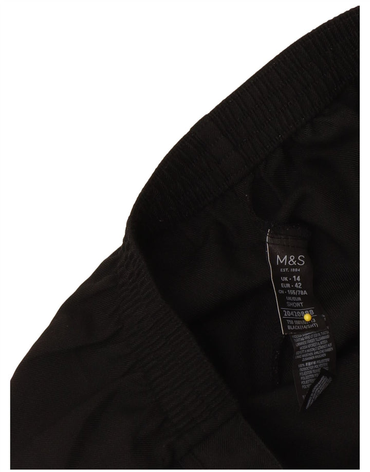 Marks & Spencer Krótkie spodnie damskie UK 14 Large W34 L24 Czarny poliester