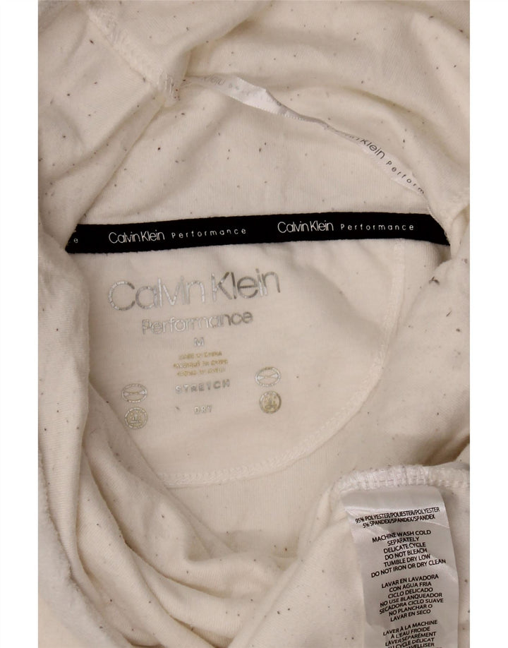 Damska bluza Calvin Klein z wywijanym dekoltem UK 14, średnia biel