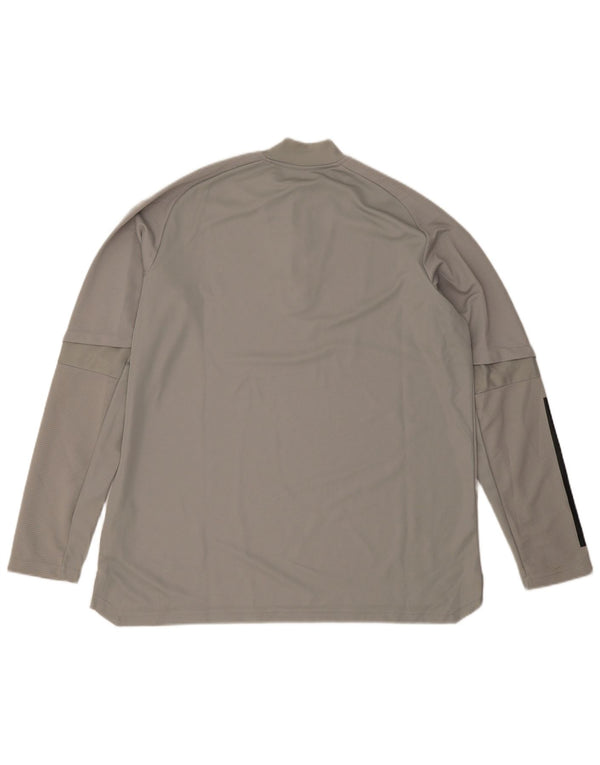 Adidas Damski Aeroready Zip Neck Sweter Dresowy Top UK 24/26 2XL Szary