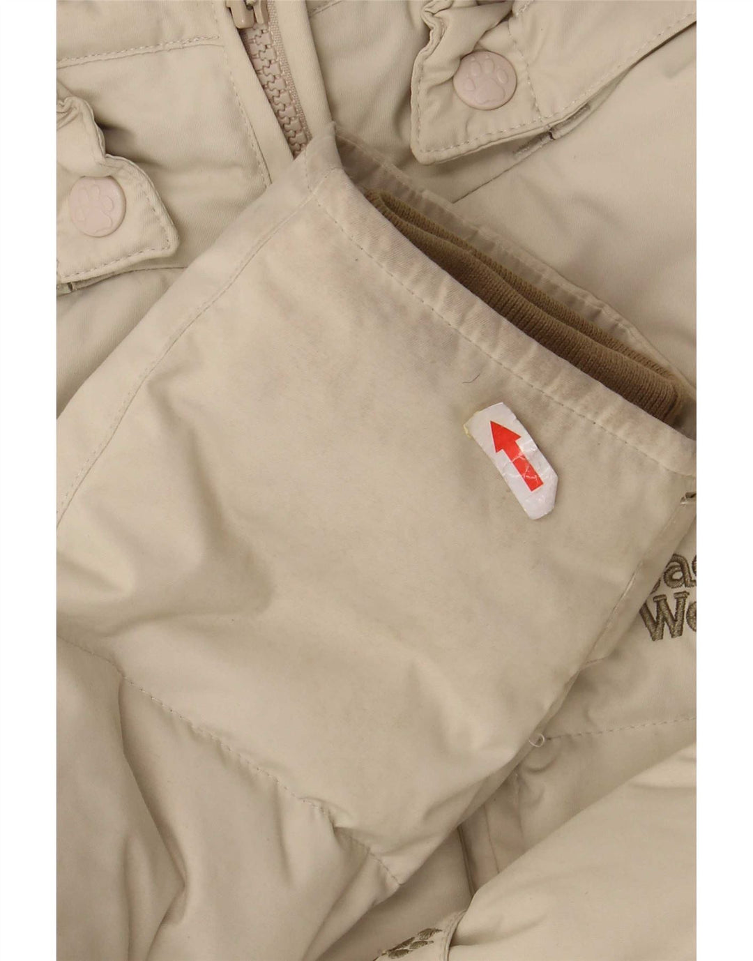 Damska ocieplana kurtka z kapturem Jack Wolfskin UK 10 Small Beżowy poliamid