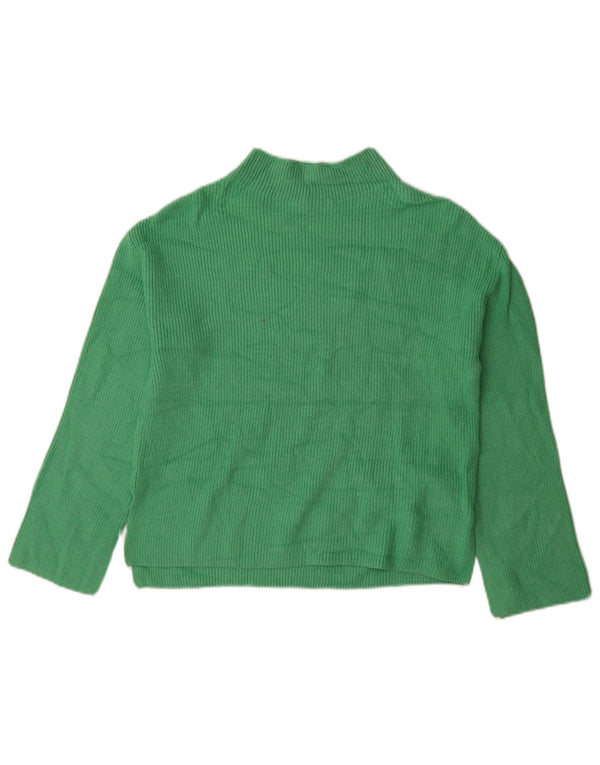 Marks & Spencer Damski sweter z golfem UK 10 Small, zielony, wiskoza
