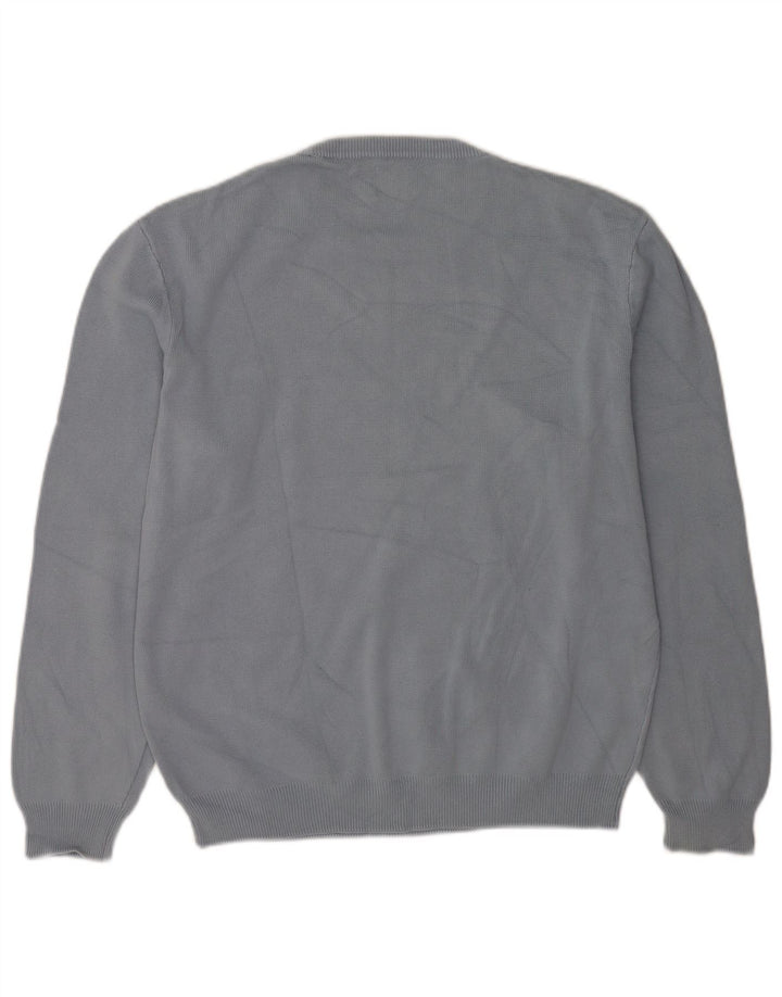 Męski sweter z okrągłym dekoltem Zara XL, szara bawełna