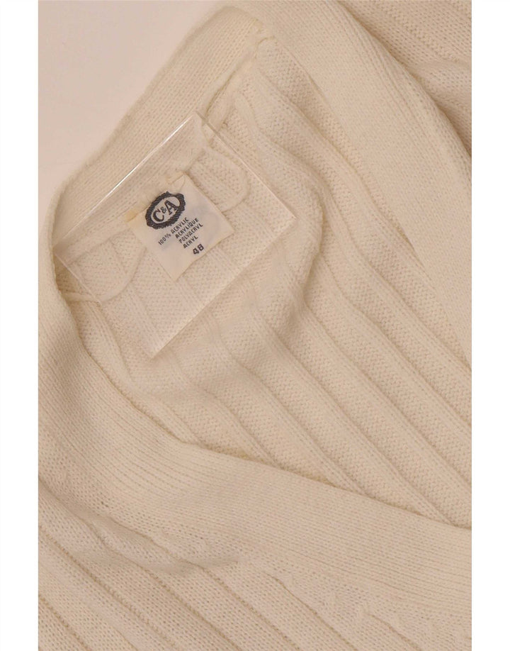 Sweter damski C & A, EU 48 2XL, biały akryl