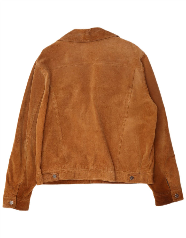 Vintage męska zamszowa kurtka UK 42 XL brązowa skóra