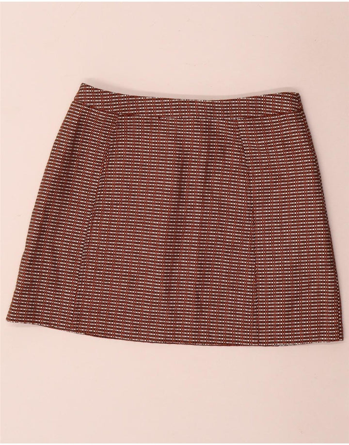 TOPSHOP Damska spódniczka mini UK 12 Medium W28 Brązowa bawełna w kratkę