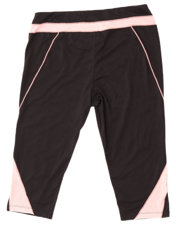 Damskie legginsy Fila Capri UK 14, duży, czarny poliester z blokami kolorów