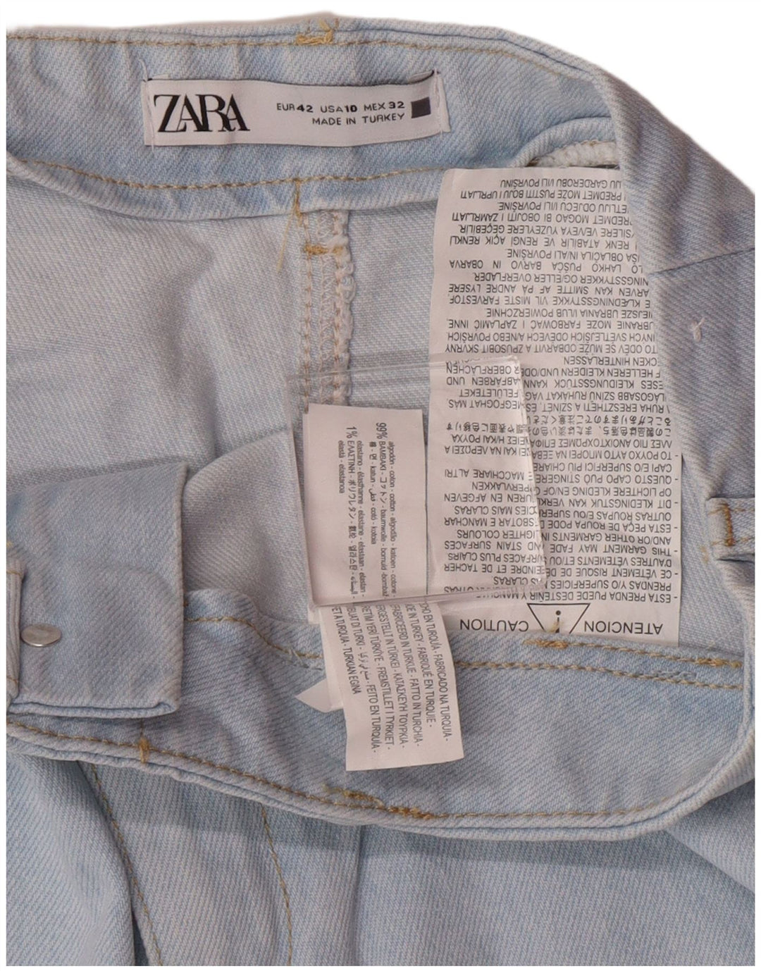 Damskie jeansy z szeroką nogawką Zara z wysokim stanem EU 42 Large W32 L26 Blue Classic