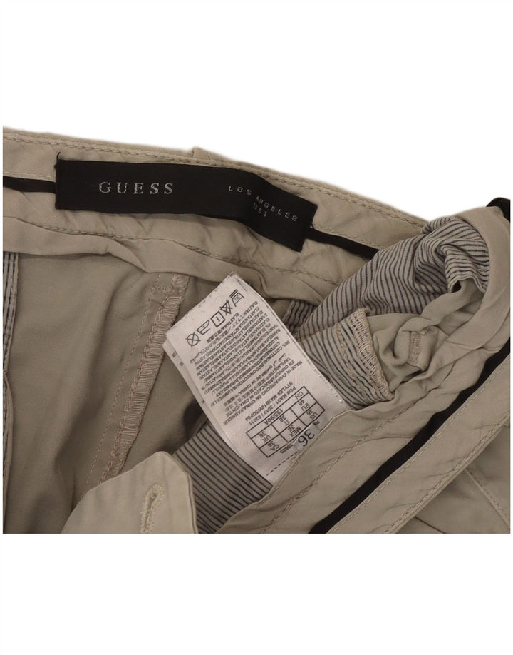 Spodnie męskie GUESS typu slim chino W36 L33 beżowa bawełna