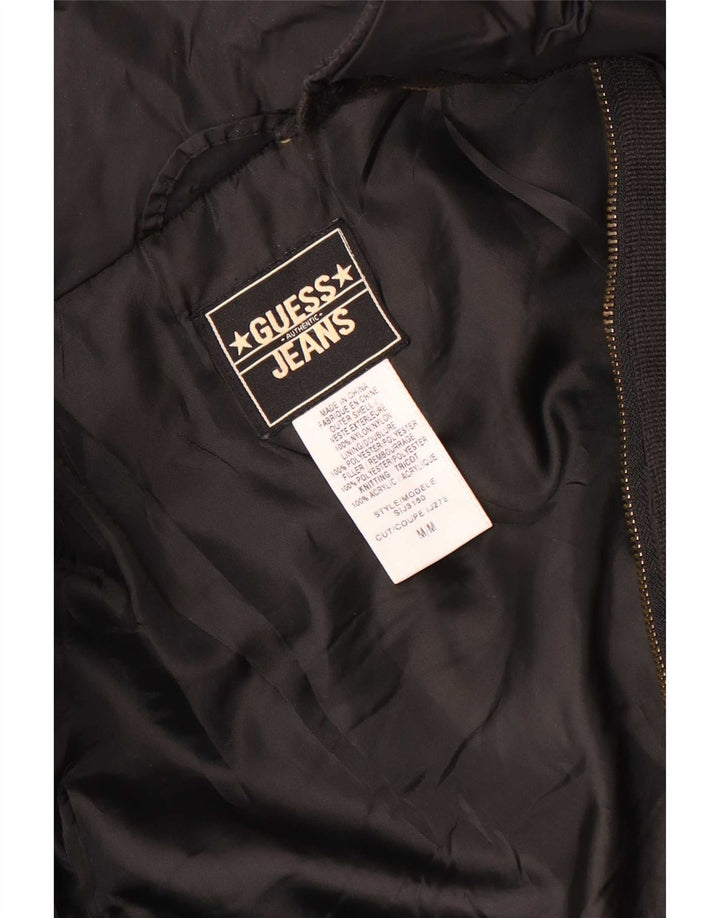 Damska kurtka parka z kapturem Guess UK 14, średni czarny nylon