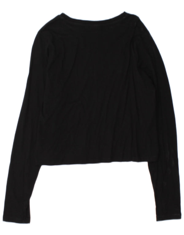 Fila Womens Crop Graphic Top Long Sleeve UK 14 Large Black