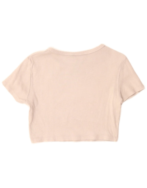 Damski T-shirt z krótkim rękawem Zara, UK 14, duży, szary, bawełniany