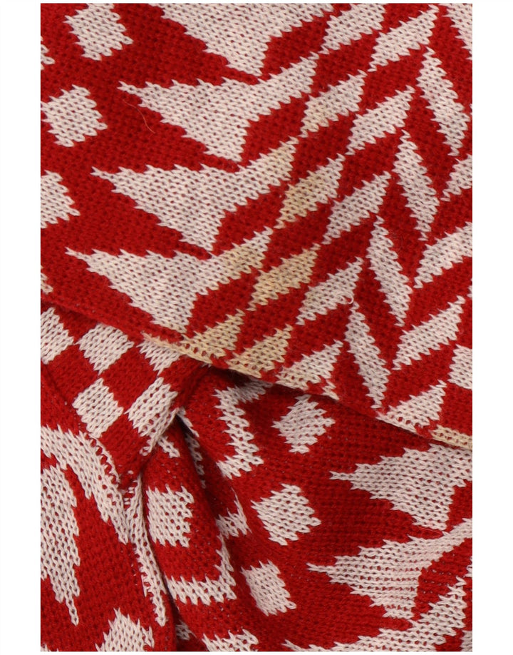 Męski sweter C & A z okrągłym dekoltem, duży, czerwony, geometryczny akryl