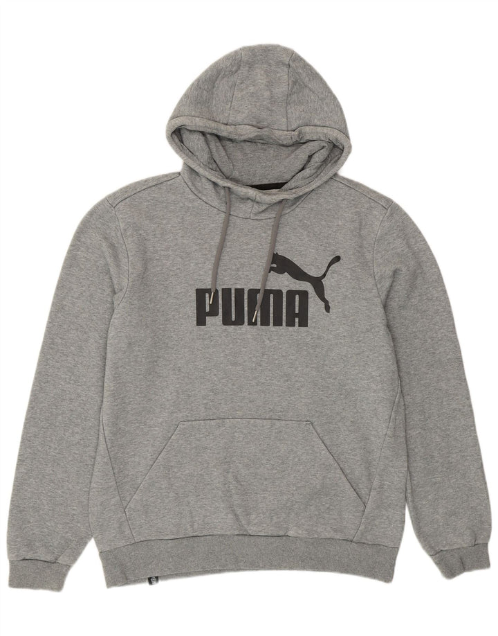 Męski sweter z kapturem Puma z grafiką, średnioszary, bawełniany w cętki