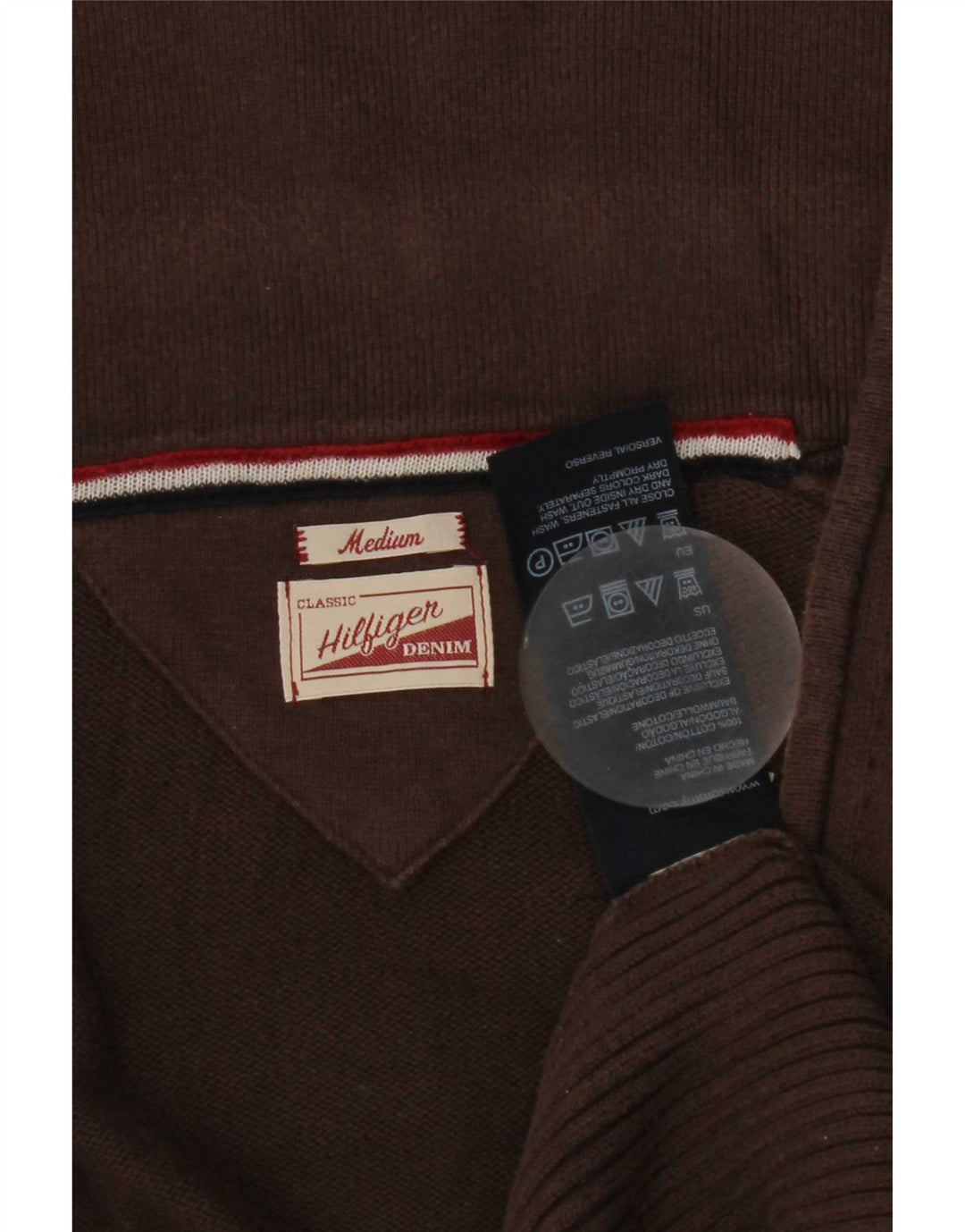 Męski sweter rozpinany Tommy Hilfiger Średni brązowy bawełniany