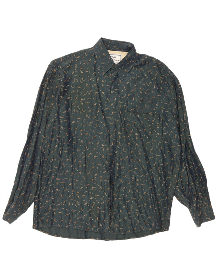 Koszula męska YASHI YAMAMURI Średni zielony octan w kwiaty